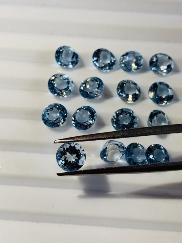 [AAA] Faceted Aquamarine Natural Round Gemstone 1 - 8mm - Image 2