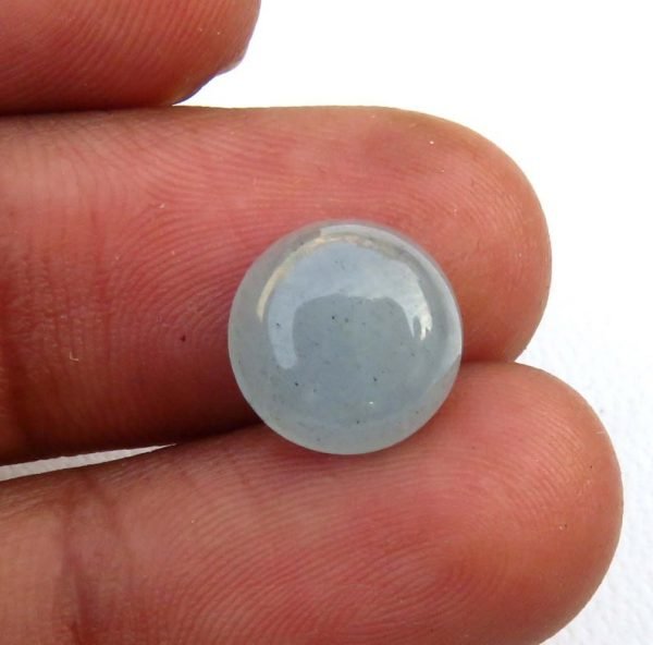 Cabochon - Natural Milky Aquamarine Round Shape Gemstone 4-12mm - Image 2