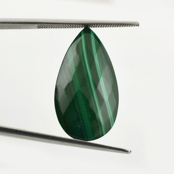 Faceted Malachite Pear Drop Shape Cut Gemstone Calibrated Sizes