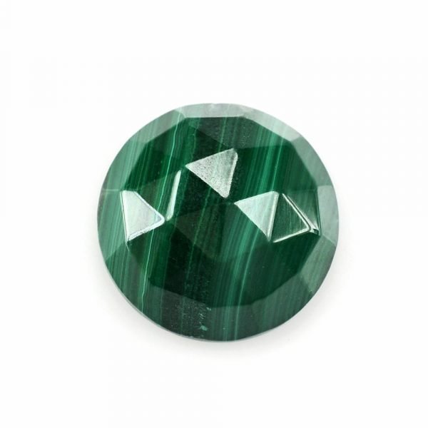 Faceted Malachite Round Shape Cut Gemstone Calibrated Sizes