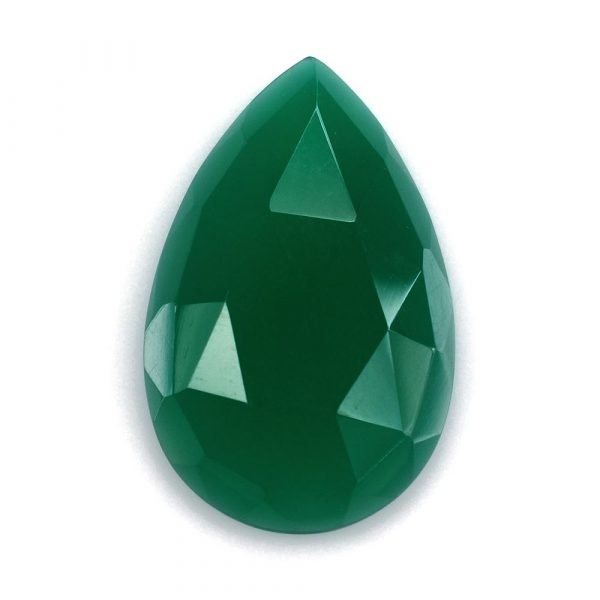 Faceted Green Onyx Pear Shape Cut Gemstone Calibrated Sizes