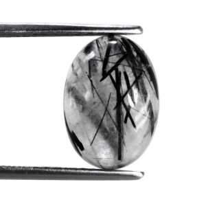 Cabochon Black Rutile Calibrated Natural Oval Shape Gemstone