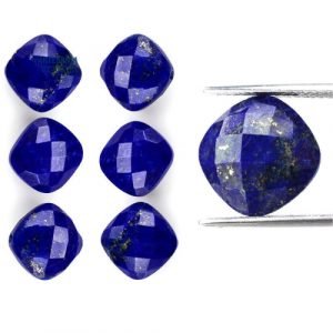 Faceted Lapis Lazuli Cushion Shape Jewelry Making Cut Gemstone