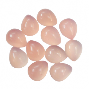 Cabochon Pink Chalcedony Pear Shape Cut Gemstone Calibrated Sizes