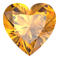 [Grade AAA] Faceted Natural Citrine Heart Shape Gemstone 3–12 mm Sizes