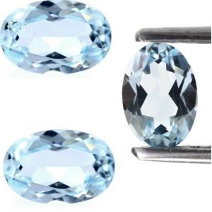 Faceted Sky Blue Topaz Cut Gemstone Oval Shape Perfectly Calibrated Sizes