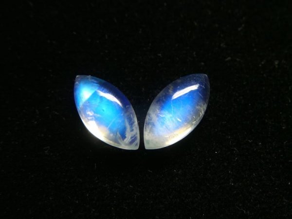 [AA] Natural Cabochon Rainbow Moonstone Marquise Shape [2x4mm-10x20mm] - Image 2