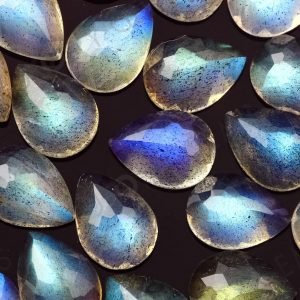 Faceted Labradorite Pear Drop Shape Cut Gemstone Calibrated Sizes