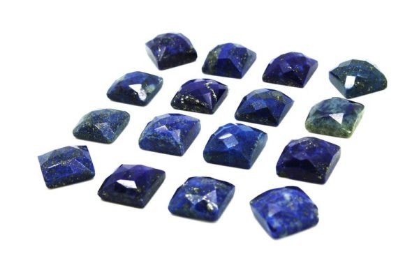 High Quality Faceted Lapis Lazuli Natural Gemstone Square Shape All Sizes - Image 2