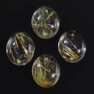 Cabochon Golden Rutile Calibrated Natural Oval Shape Gemstone