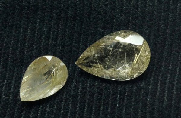 Faceted Golden Rutile Pear Drop Shape Cut Gemstone Calibrated Sizes - Image 2