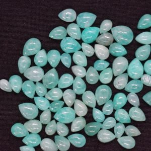 Cabochon Amazonite Pear Shape Gemstone Calibrated Sizes DIY Jewelry