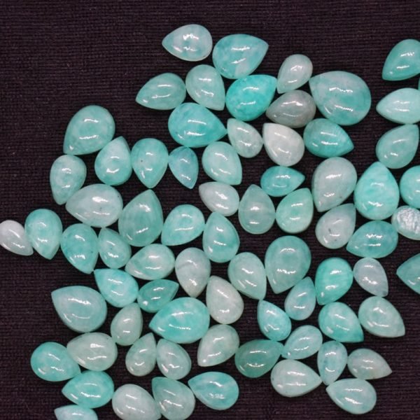 Cabochon Amazonite Pear Shape Gemstone Calibrated Sizes DIY Jewelry