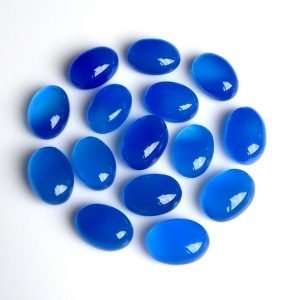 Cabochon Blue Chalcedony Loose Gemstone Oval Shape All Sizes