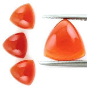 Cabochon Natural Carnelian Trillion Shape Gemstone All Calibrated Sizes
