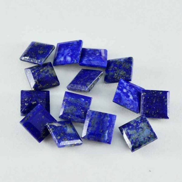High Quality Faceted Lapis Lazuli Natural Gemstone Square Shape All Sizes - Image 3