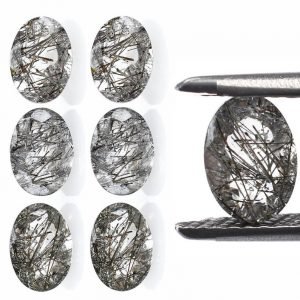 Faceted Black Rutile Cut Gemstone Oval Shape
