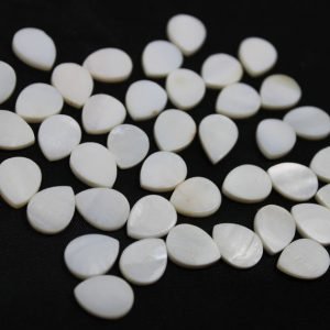 Flat Mother Of Pearl Smooth Gemstone Pear Drop Shape 3x5mm-15x20mm