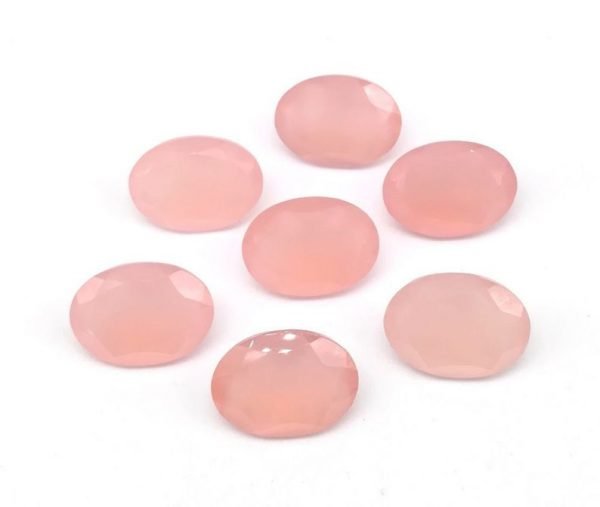 Faceted Pink Chalcedony Cut Gemstone Oval Shape By Wholesale Manufacturer - Image 2