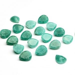 Faceted Greenish Blue Amazonite Pear Drop Shape Cut Gemstone All Sizes