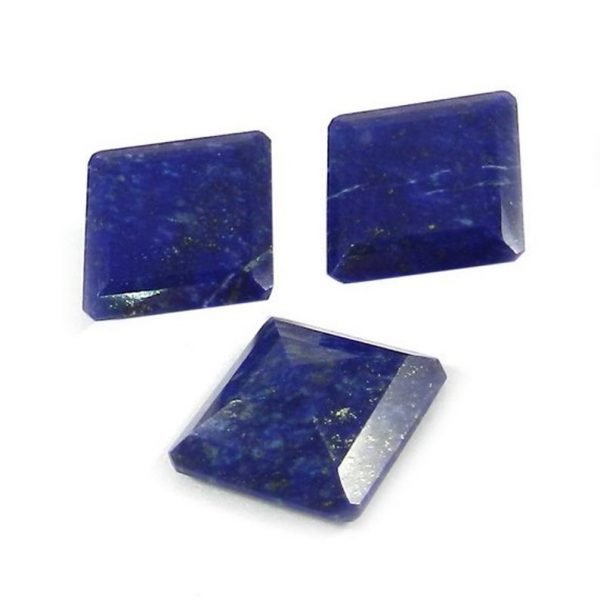 High Quality Faceted Lapis Lazuli Natural Gemstone Square Shape All Sizes
