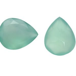 Faceted Aqua Chalcedony Pear Drop Shape Cut Gemstone Calibrated Sizes