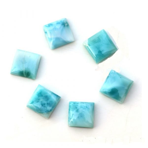 [Grade AA] Cabochon Dominican Larimar Square Shape All Calibrated Sizes - Image 2