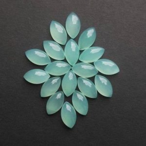 Cabochon Aqua Chalcedony Marquise Calibrated Sizes for Jewelry Making