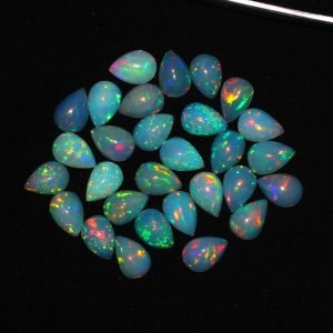 Cabochon Ethiopian Opal Natural Pear Shape Gemstone All Calibrated Sizes