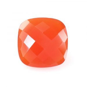 Faceted Carnelian Cushion Shape Jewelry Making Cut Gemstone