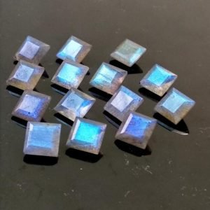 High Quality Faceted Labradorite Natural Gemstone Square Shape All Sizes