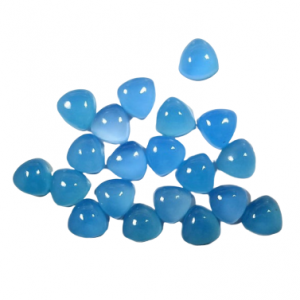 Cabochon Blue Chalcedonyv Trillion Shape Gemstone All Calibrated Size