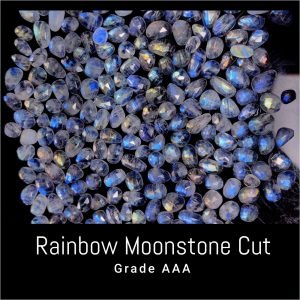 Rainbow Moonstone Faceted AAA Mix Shape Wholesale Lot 100 Grams