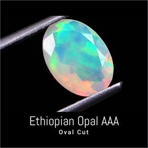 Natural Faceted Ethiopian Opal Oval Gemstone All Calibrated Sizes