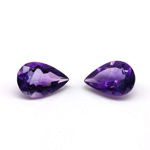 [AA] Faceted African Amethyst Natural Pear Gemstone 3x5 - 8x12 mm Sizes