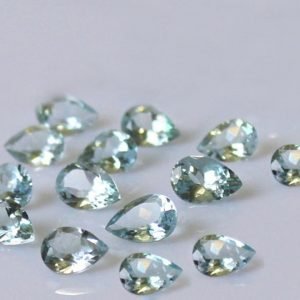 [AA] Faceted Aquamarine Natural Pear Gemstone [3x5mm-7x10mm]
