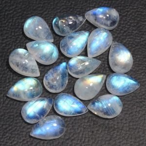 [A] Rainbow Moonstone Pear Shape Cabochon [3x5mm-10x14mm Sizes]
