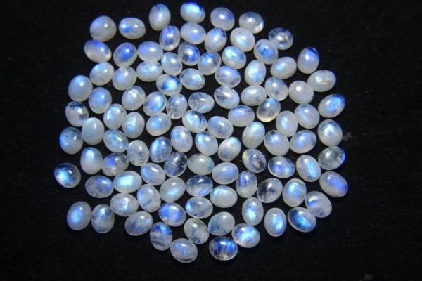 [A] Natural Blue Rainbow Moonstone Oval Gemstone [3x5mm-10x14mm] - Image 3