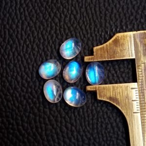 [AA] Natural Blue Rainbow Moonstone Oval Gemstone [3x5mm-10x14mm]