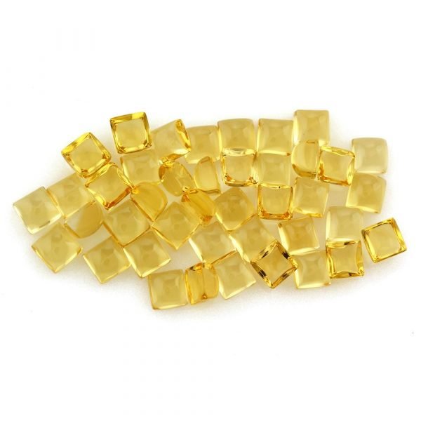 [Grade AA] Cabochon Natural Citrine Square Shape Gemstone 3mm-10mm - Image 2