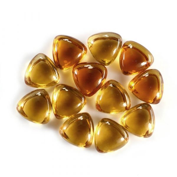 [Grade AA] Cabochon Natural Citrine Trillion Gemstone 3-12 mm Sizes - Image 2