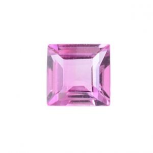 [Grade AA] Faceted Natural Pink Tourmaline Square Shape Gemstone 3mm-7mm
