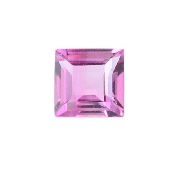 [Grade AA] Faceted Natural Pink Tourmaline Square Shape Gemstone 3mm-7mm