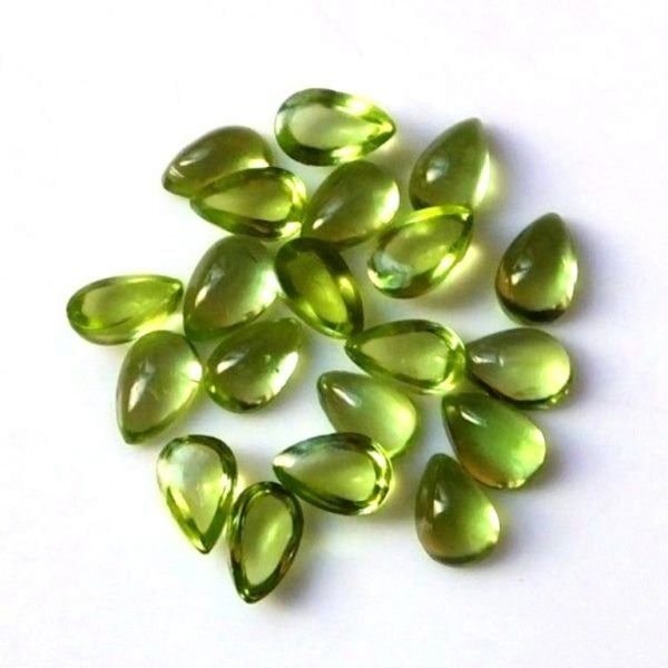[Grade AA] Cabochon Peridot Natural Pear Gemstone 3x5-7x10 mm Sizes - Image 2