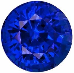 Faceted Blue Sapphire Calibrated Round Shape Gemstone [Grade AAA]